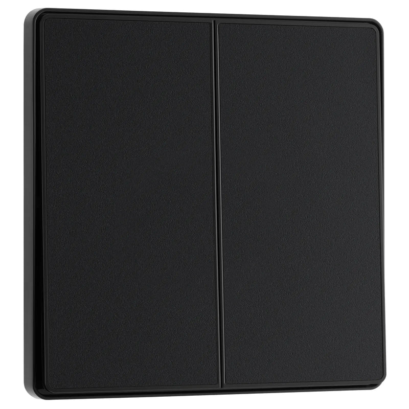 BG Electrical Evolve Matt Black - Double, 2 way switch, edge rocker
