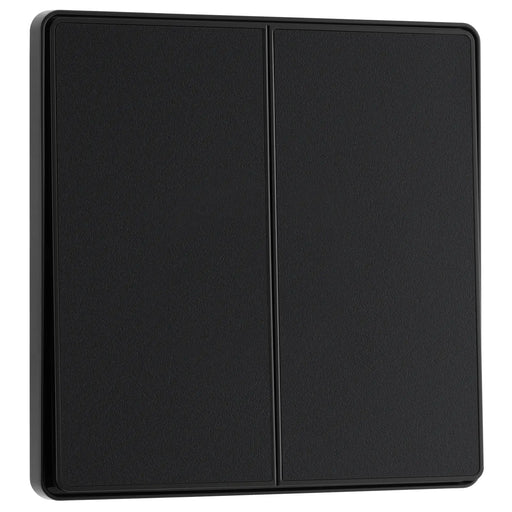 BG Electrical Evolve Matt Black - Double, 2 way switch, edge rocker