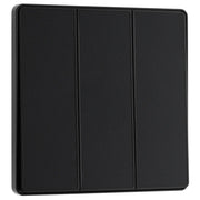 BG Electrical Evolve Matt Black - Triple, 2 way switch, edge rocker
