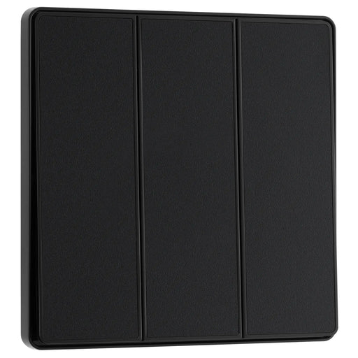 BG Electrical Evolve Matt Black - Triple, 2 way switch, edge rocker