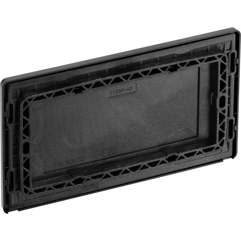 BG Electrical Evolve Matt Black - Double, blank plate