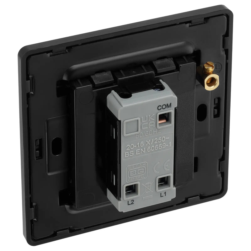 BG Electrical Evolve Matt Blue - Single, 2 way switch, edge rocker