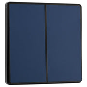 BG Electrical Evolve Matt Blue - Double, 2 way switch, edge rocker
