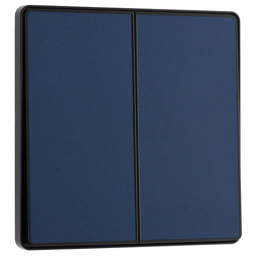 BG Electrical Evolve Matt Blue - Double, 2 way switch, edge rocker