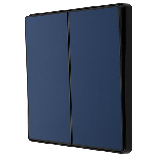 BG Electrical Evolve Matt Blue - Double, 2 way switch, edge rocker