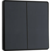 BG Electrical Evolve Matt Grey - Double, 2 way switch, edge rocker