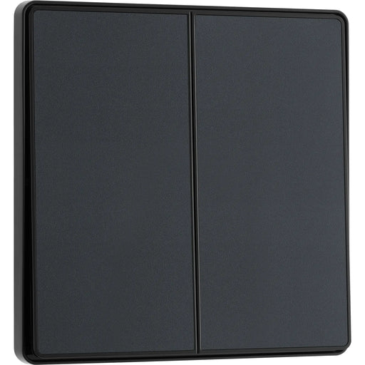 BG Electrical Evolve Matt Grey - Double, 2 way switch, edge rocker