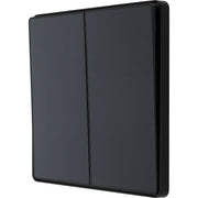 BG Electrical Evolve Matt Grey - Double, 2 way switch, edge rocker