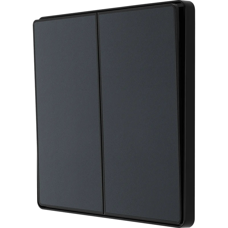 BG Electrical Evolve Matt Grey - Double, 2 way switch, edge rocker
