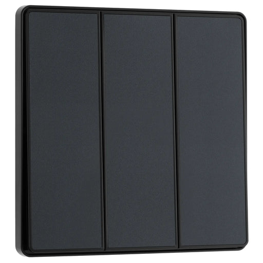 BG Electrical Evolve Matt Grey - Triple, 2 way switch, edge rocker