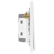 BG Electrical Evolve Pearlescent White - Single, 2 way switch, edge rocker