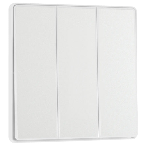BG Electrical Evolve Pearlescent White - Triple, 2 way switch, edge rocker