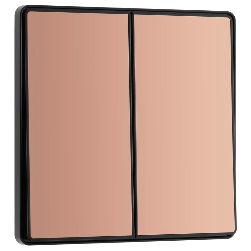 BG Electrical Evolve Polished Copper - Double, 2 way switch, edge rocker