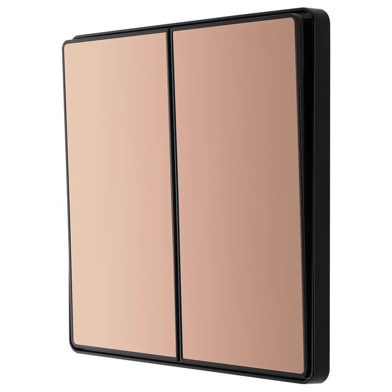 BG Electrical Evolve Polished Copper - Double, 2 way switch, edge rocker