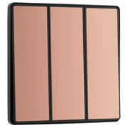 BG Electrical Evolve Polished Copper - Triple, 2 way switch, edge rocker