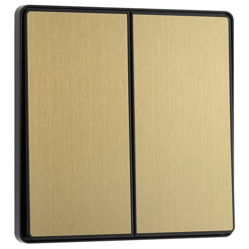 BG Electrical Evolve Satin Brass - Double, 2 way switch, edge rocker