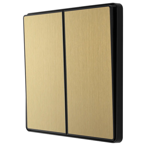 BG Electrical Evolve Satin Brass - Double, 2 way switch, edge rocker