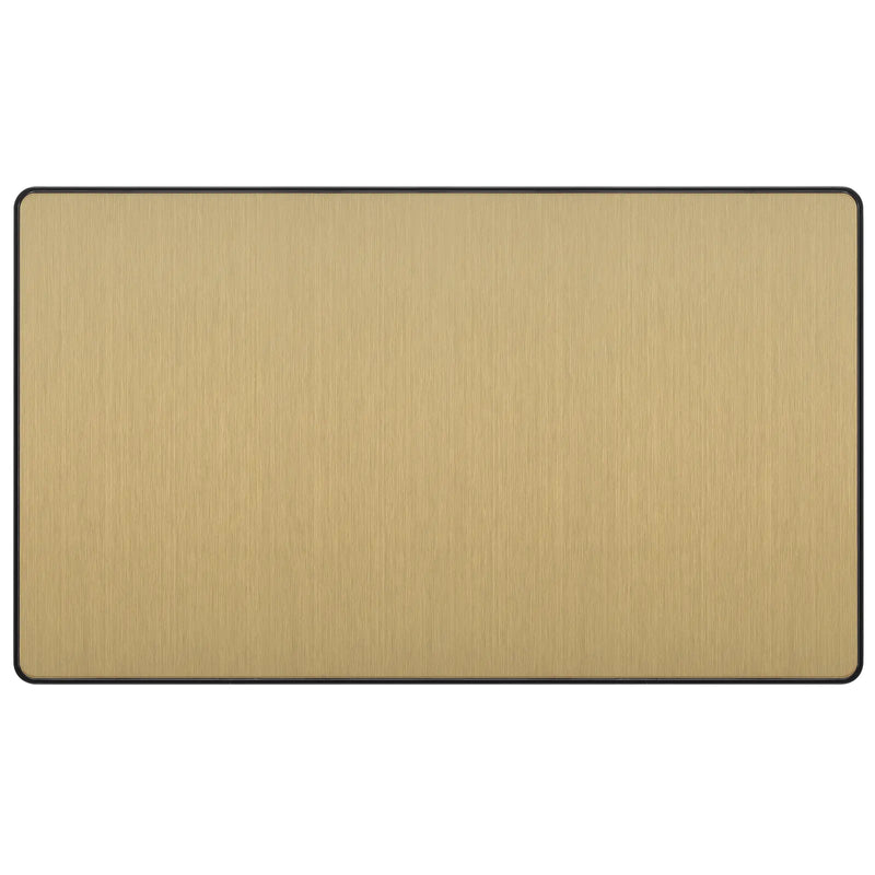 BG Electrical Evolve Satin Brass - Double, blank plate