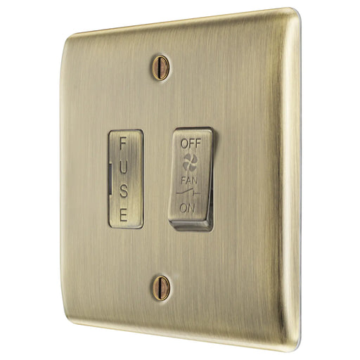 BG Electrical Nexus Metal Antique Brass - Triple pole, fused, fan isolator