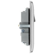 BG Electrical Nexus Metal Brushed Steel - Single, switched, single pole, with 1 x USB A + 1 x USB C