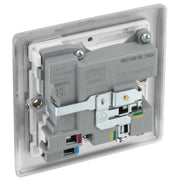 BG Electrical Nexus Metal Brushed Steel - Single, switched, single pole, with 1 x USB A + 1 x USB C