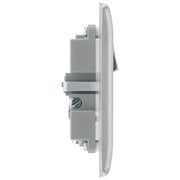 BG Electrical Nexus Metal Brushed Steel - Single, switched, single pole, with 1 x USB A + 1 x USB C