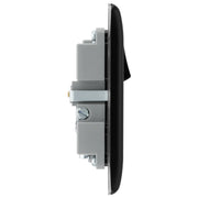 BG Electrical Nexus Metal Matt Black - Single, switched, single pole, with 1 x USB A + 1 x USB C