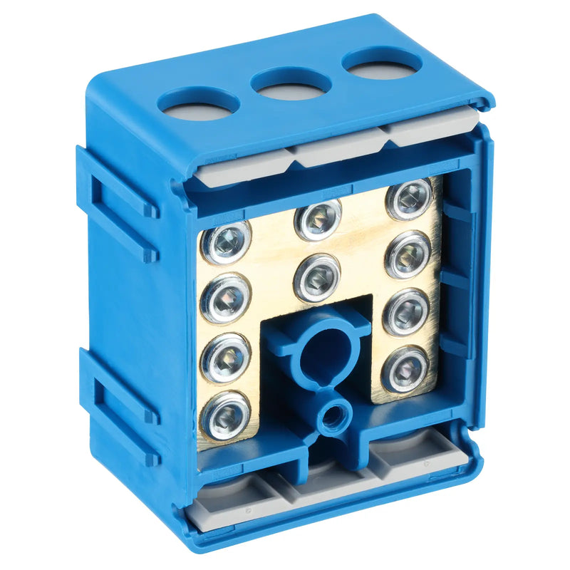 BG Circuit Protection Cp Connectors - 100A 5 Way Connector Block - Neutral - Blue