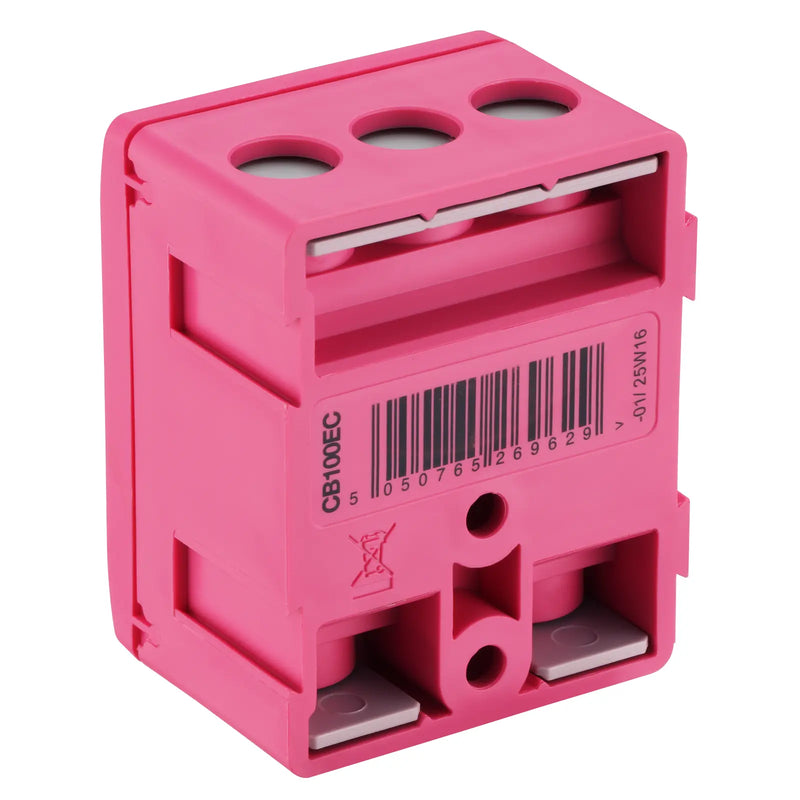 BG Circuit Protection Cp Connectors - 100A 5 Way Connector Block - Functional Earth - Pink