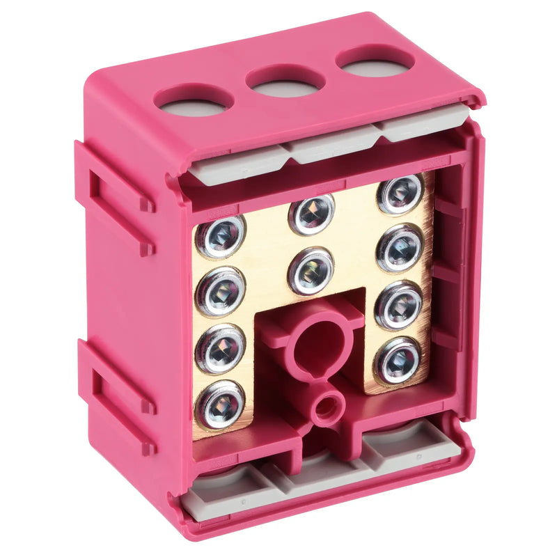 BG Circuit Protection Cp Connectors - 100A 5 Way Connector Block - Functional Earth - Pink