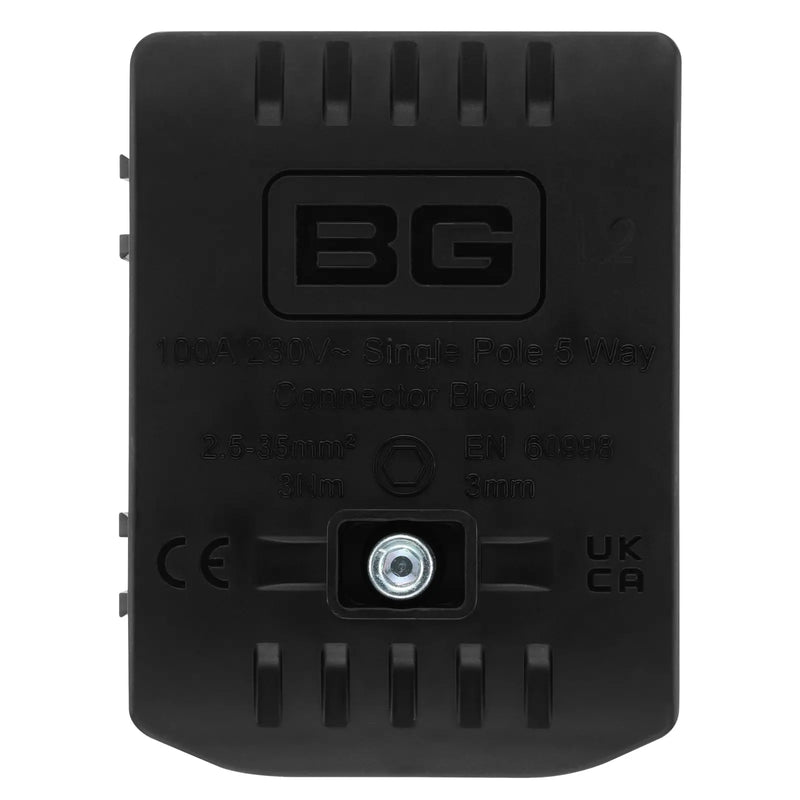 BG Circuit Protection Cp Connectors - 100A 5 Way Connector Block - L2 - Black