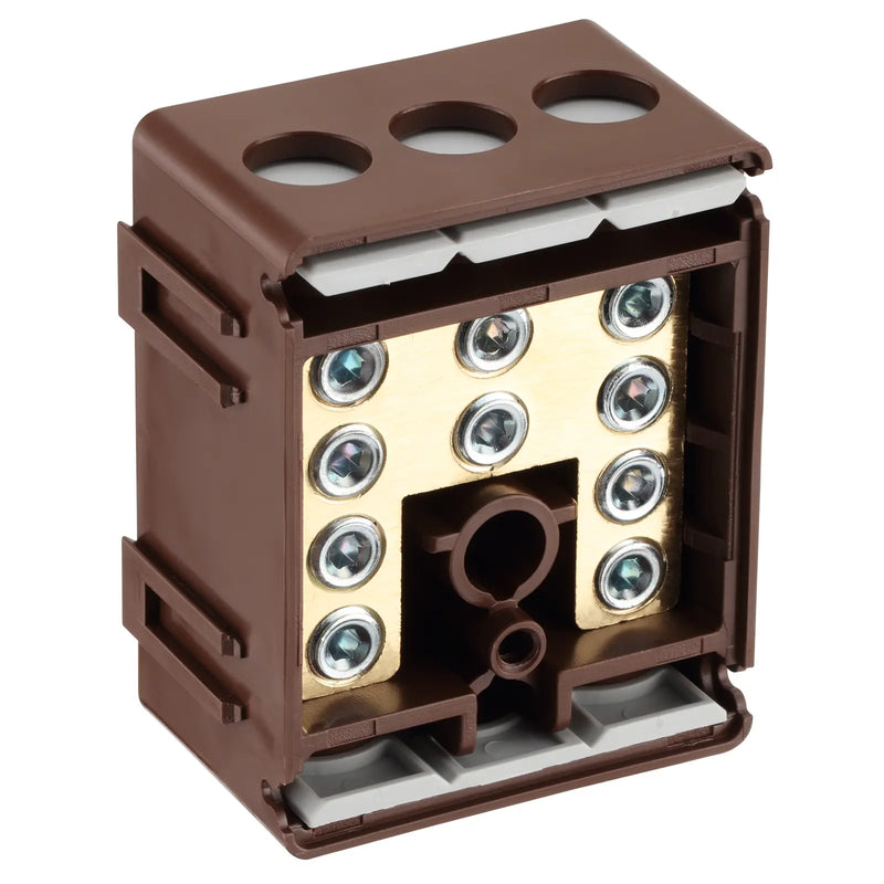 BG Circuit Protection Cp Connectors - 100A 5 Way Connector Block - L1 - Brown
