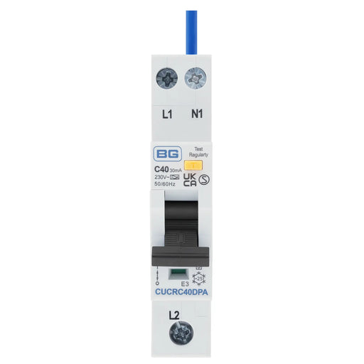 BG Circuit Protection RCBO - Bidirectional 40A C Curve RCBO Type A 2P 1 Module