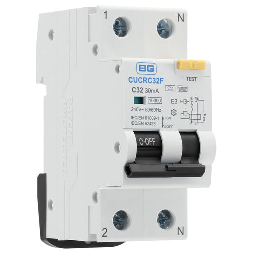 BG Circuit Protection RCBO - Bidirectional 32A C Curve RCBO Type F 2P