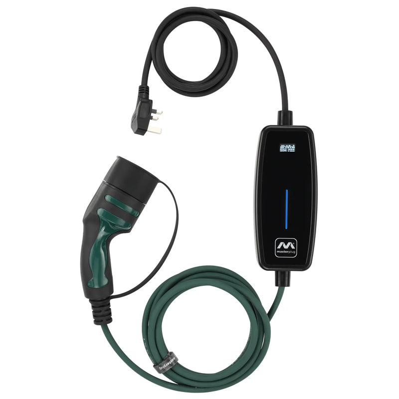 Masterplug EV - Mode 2, 5m Charging Cable, 3 Pin Plug to Type 2