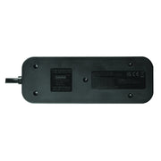 Masterplug Travel - 1 x USB A + 1 x USB C, 2 Sockets, 0.45m, 13A, Black