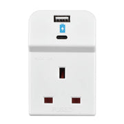 Masterplug USB - 3 Sockets, 10.5W USB A + C, White