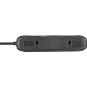 Masterplug Basic - 4 Sockets, 2m, 13A, Black