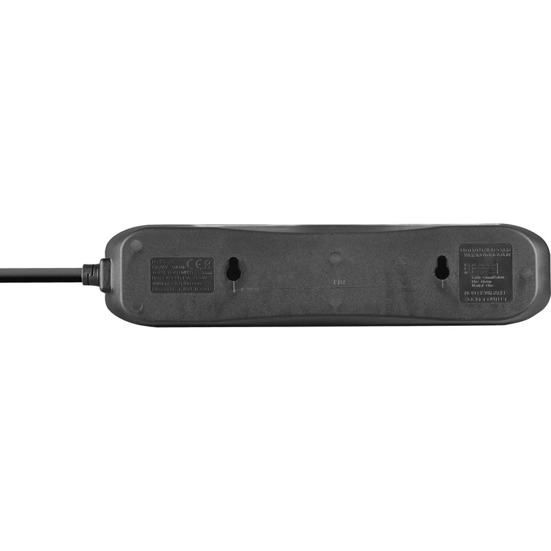 Masterplug Basic - 4 Sockets, 2m, 13A, Black