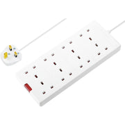 Masterplug Basic - 8 Sockets, 2m, 13A, White
