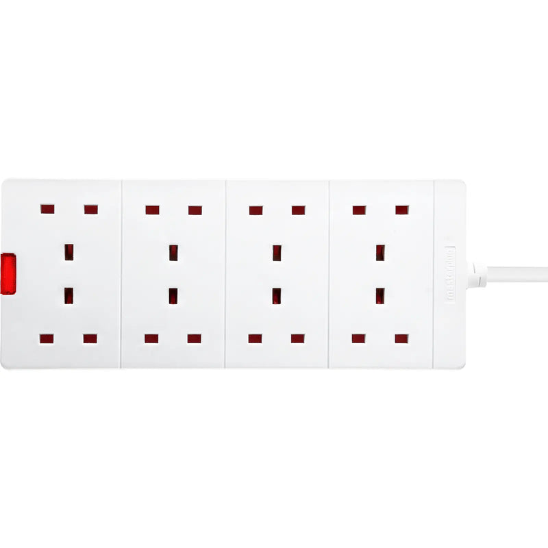 Masterplug Basic - 8 Sockets, 2m, 13A, White