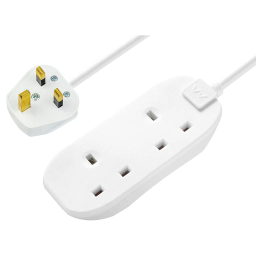 Masterplug Basic - 2 Sockets, 5m, 13A, White