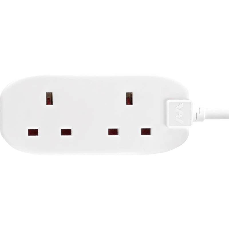 Masterplug Basic - 2 Sockets, 5m, 13A, White