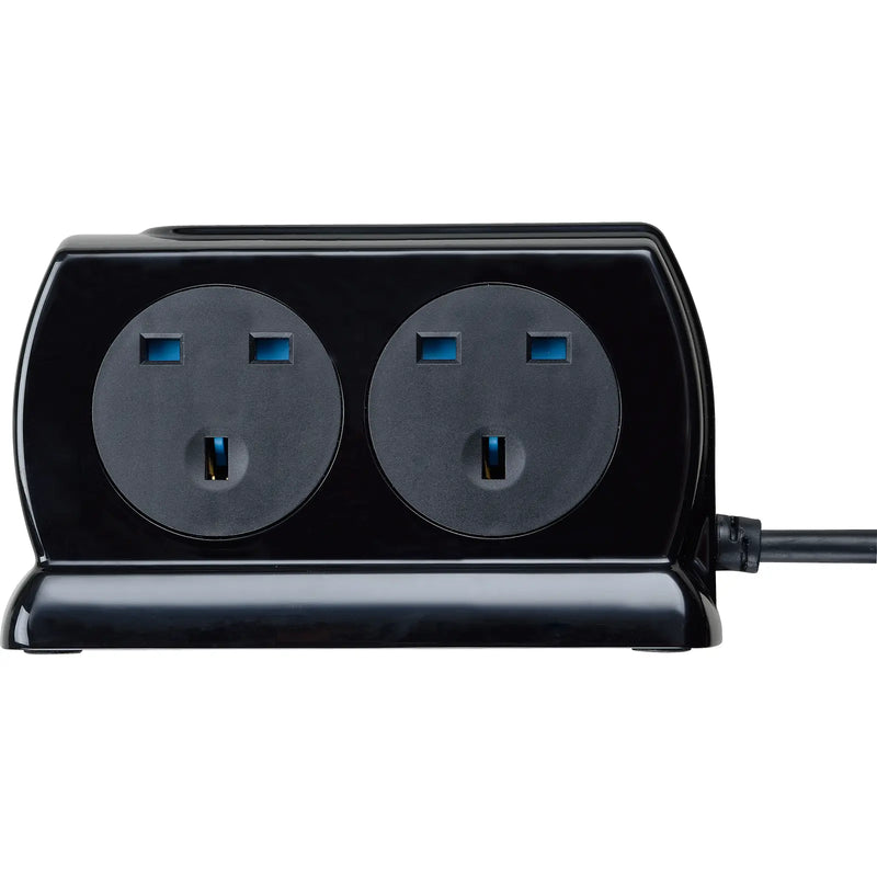 Masterplug High Gloss USB - 2 x USB A, 4 Sockets, 2m, 13A, Gloss Black