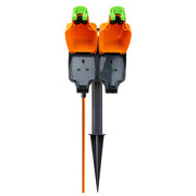 Masterplug Outdoor - 2 Sockets, 15m, 13A, Orange