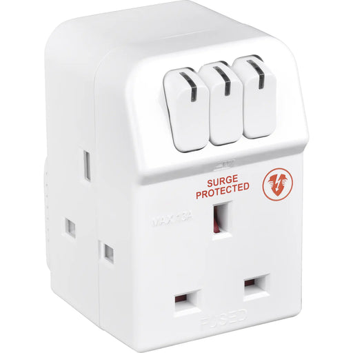 Masterplug Surge - 3 Sockets, 13A, White