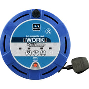 Masterplug Work - 4m, 2 Sockets, 13A, Blue