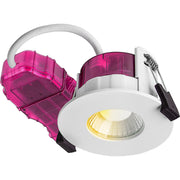 Luceco Elite - FType Elite Fire Rated Downlight 4W/6W 690lm Power Change & CCT Change 3000K / 4000K Dim2Warm Dimmable IP65 White - Flat