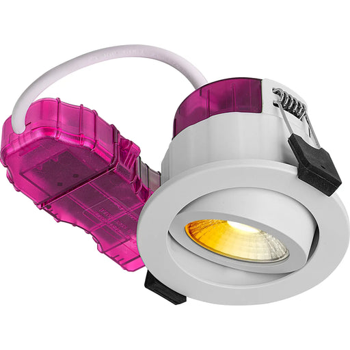 Luceco Elite - FType Elite Fire Rated Downlight 4W/6W 690lm Power Change & CCT Change 3000K / 4000K Dim2Warm Dimmable IP65 White - Adjustable