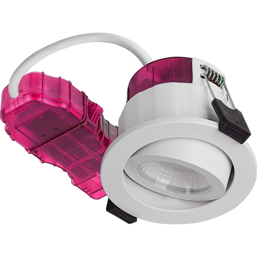 Luceco Elite - FType Elite Fire Rated Downlight 4W/6W 690lm Power Change with 4Colour CCT 2700, 3000, 4000K, 6000K Dimmable IP65 White - Adjustable